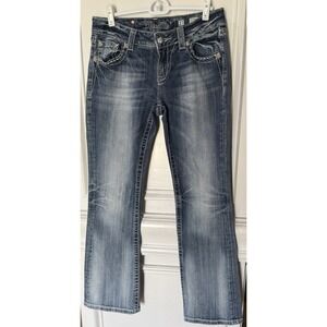 Miss Me Jeans Women's Mid Rise Easy Boot - Size 27 Bling